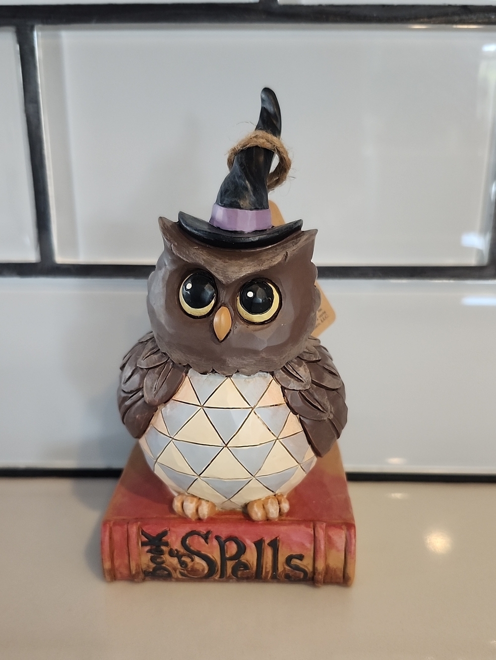 Jim Shore Owl Figurine With Witch Hat Perched On Book Halloween